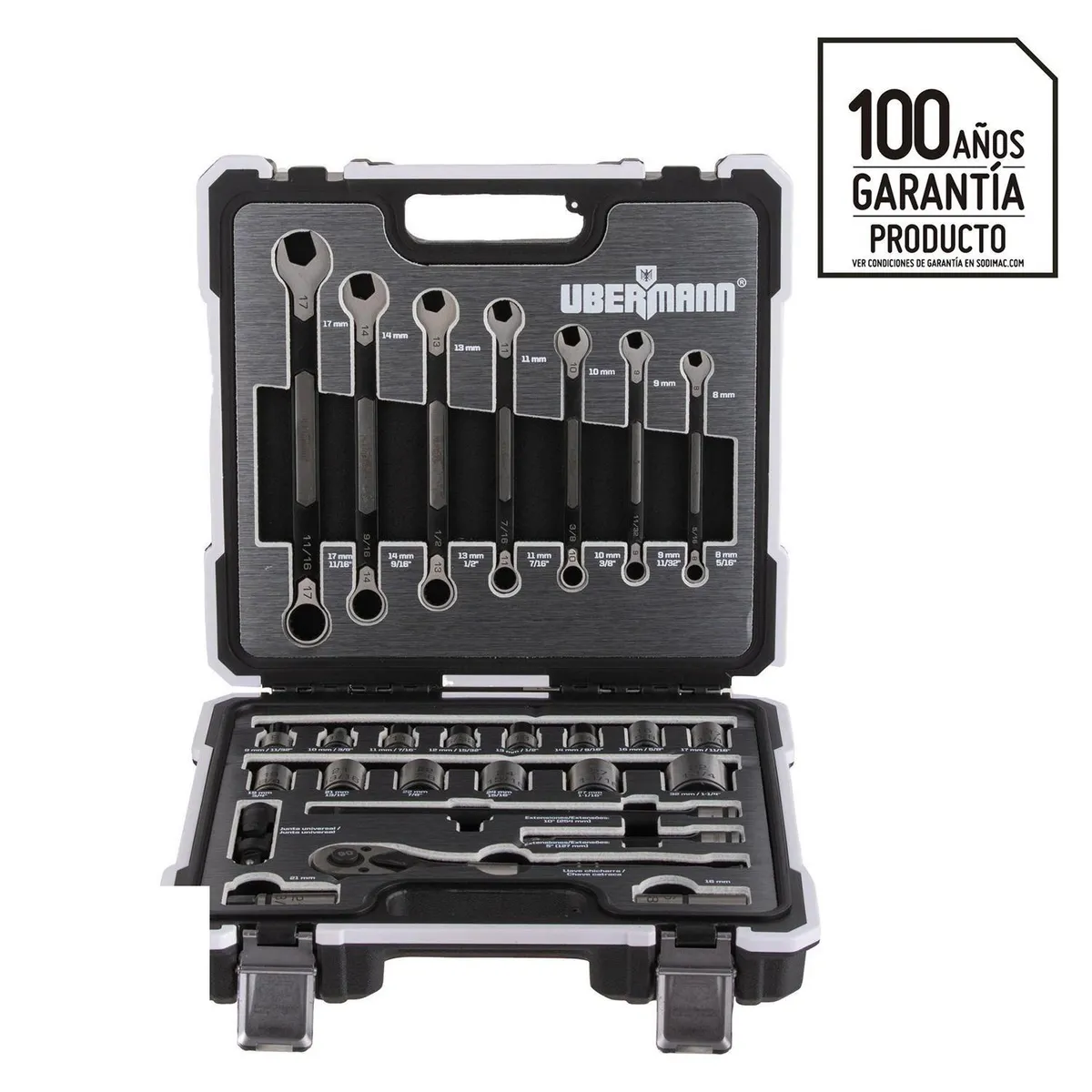 UBERMANN - Set de dados y llaves 1/2" 27 piezas