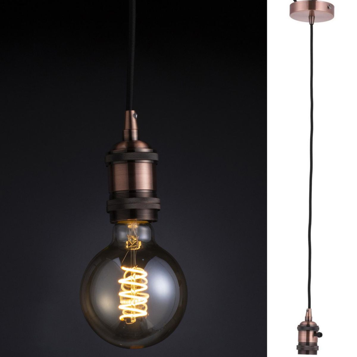 JUST HOME COLLECTION - Lámpara Soquete Decorativa Metal Rosa