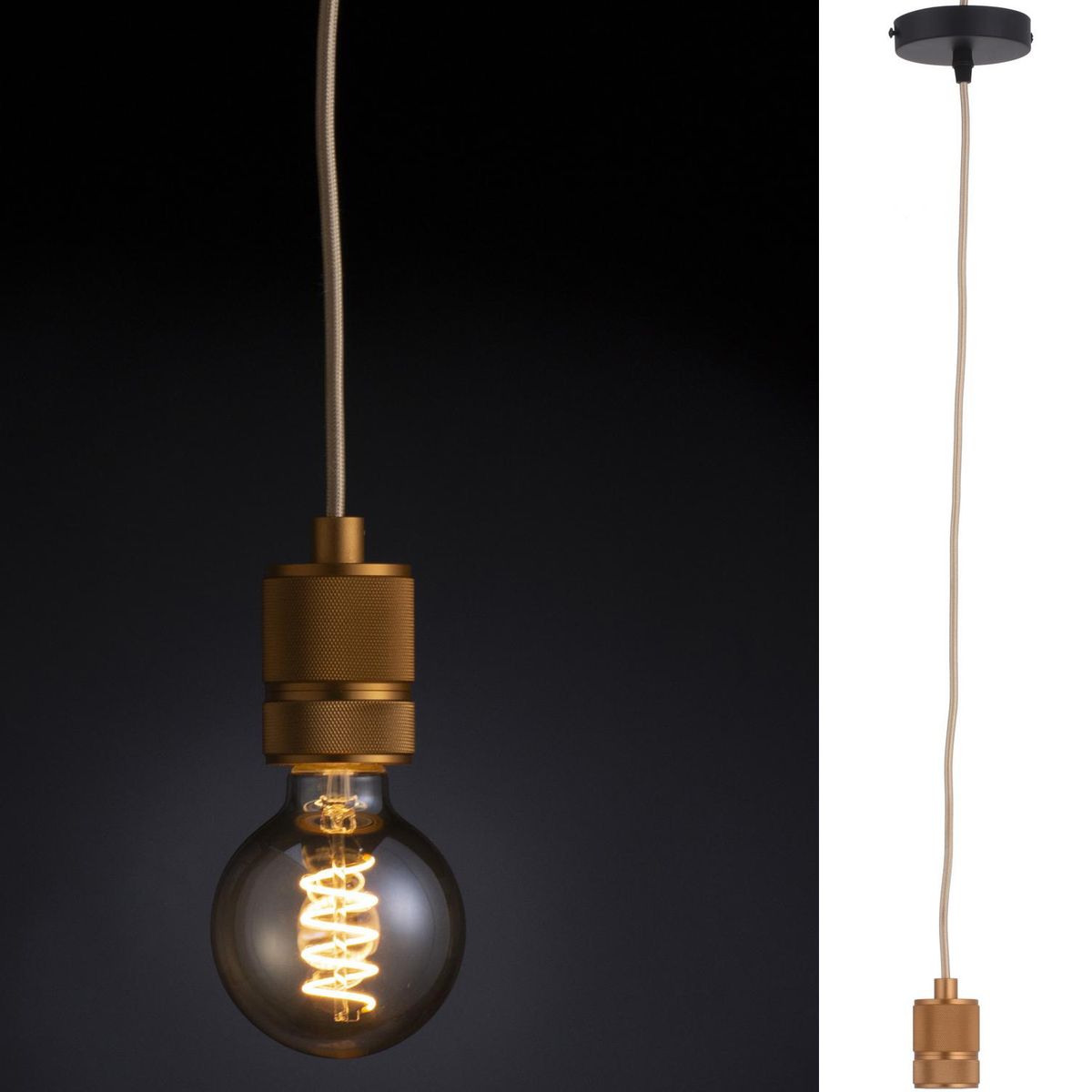 JUST HOME COLLECTION - Lámpara Soquete Decorativa Metal Amarillo