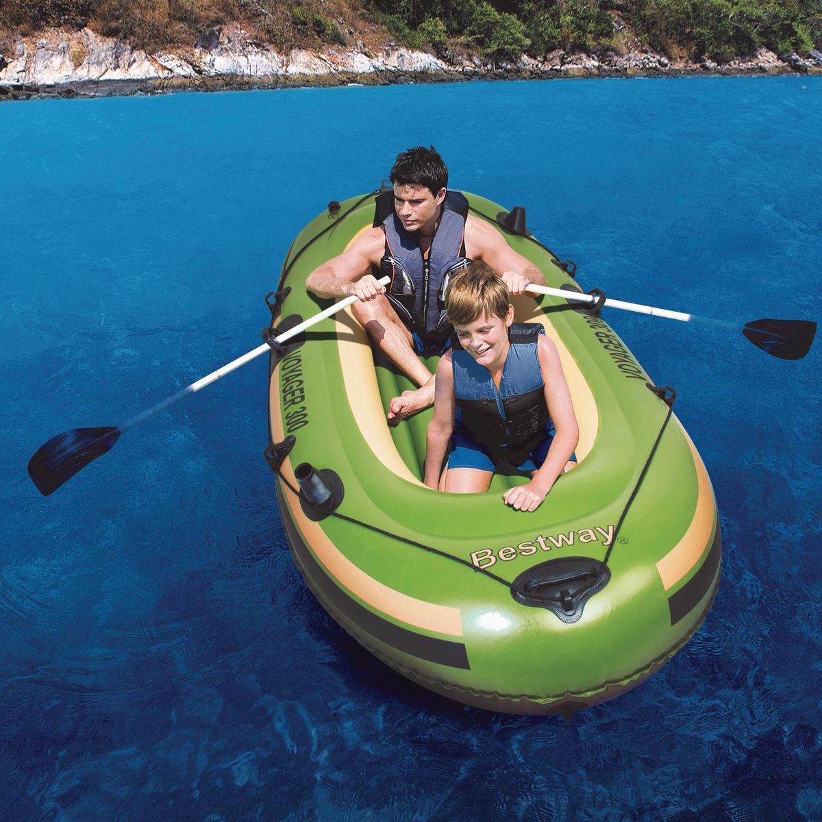 BESTWAY - Bote Inflable Voyager 300 2 Persona(s) 243x102 cm Verde