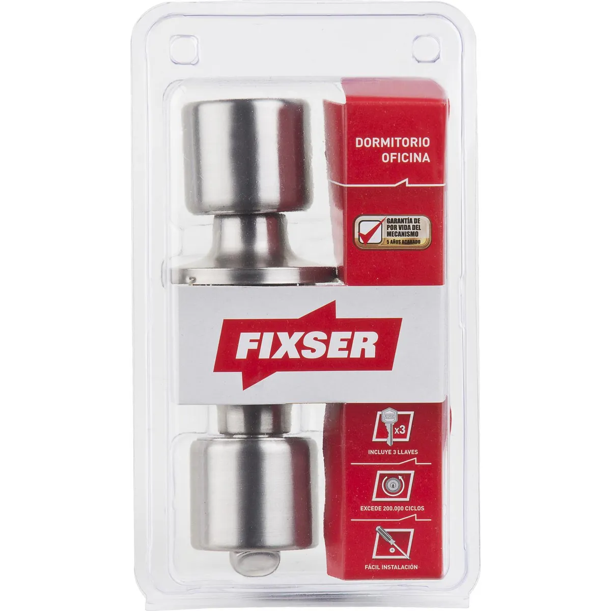 FIXSER - Cerradura de pomo dormitorio acero inoxidable