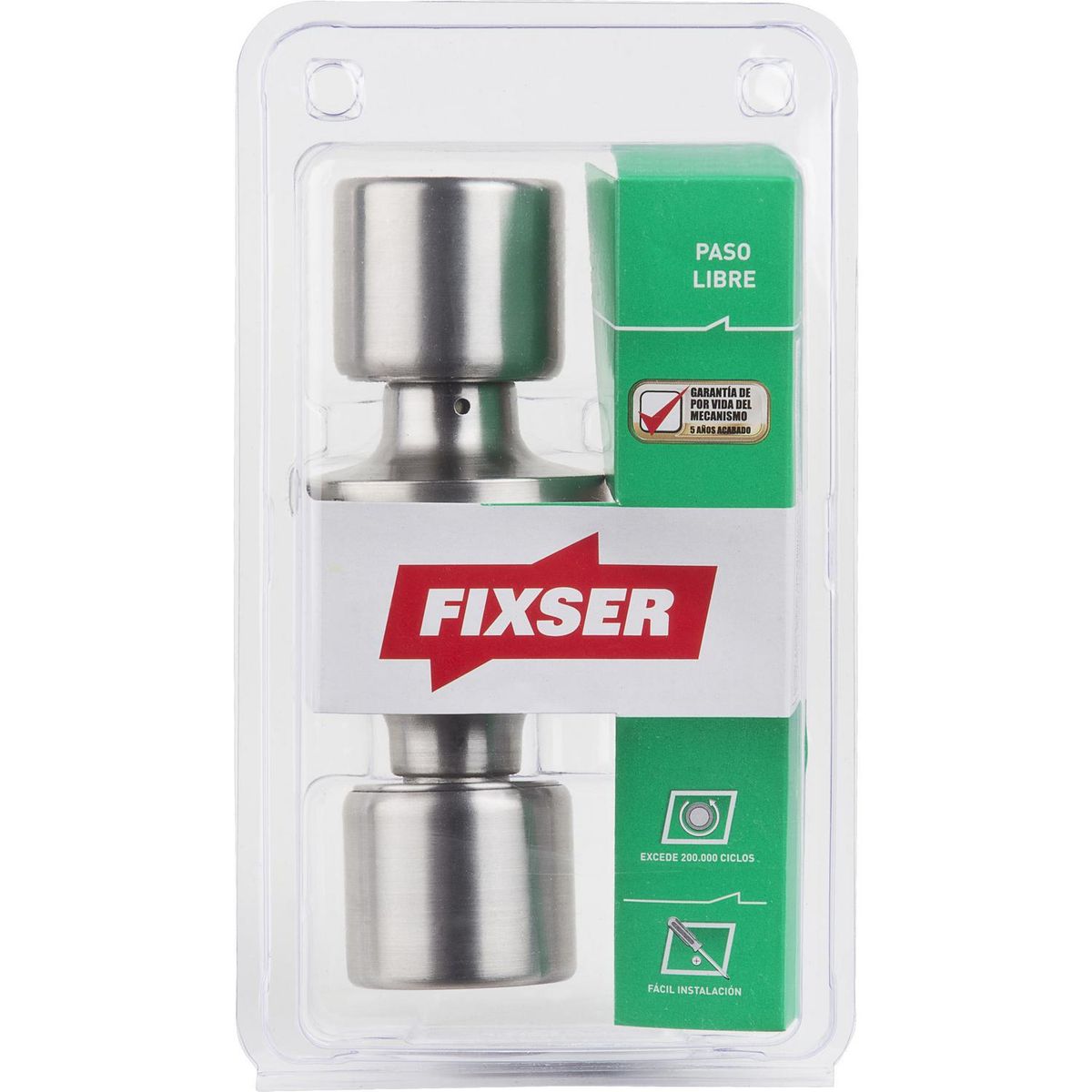FIXSER - Cerradura de pomo libre paso acero inoxidable