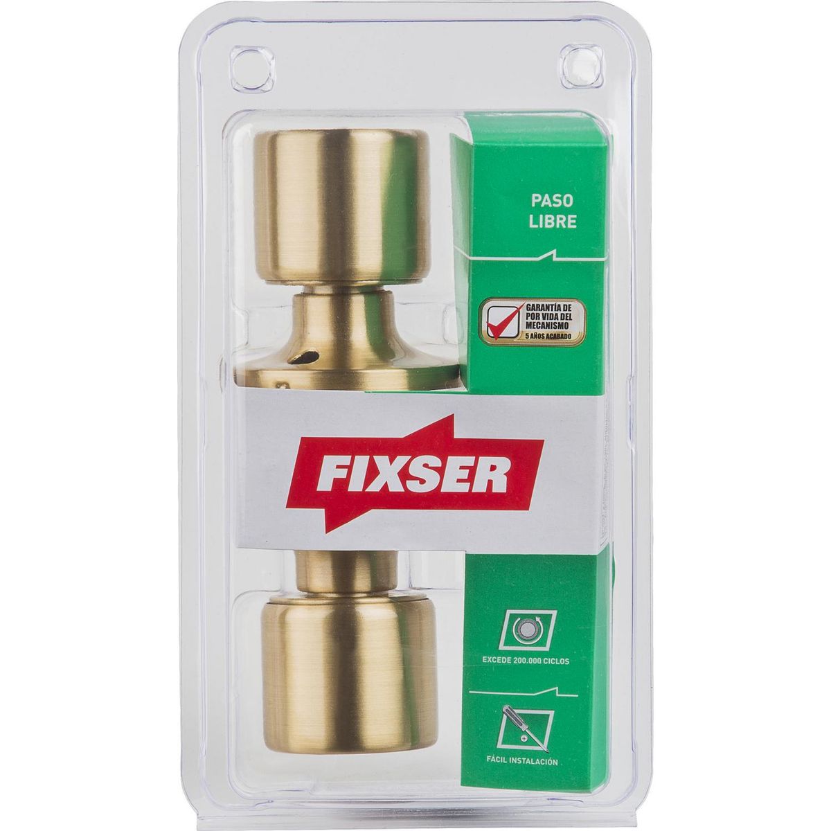 FIXSER - Cerradura de pomo libre paso bronce
