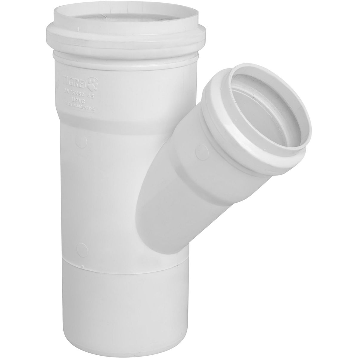 TIGRE - Vee Reducción PVC-S Bco c/goma 75mm x 40mm Blanco 1u