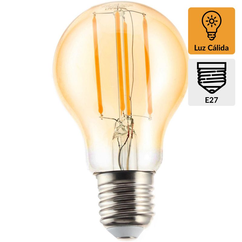 DAIRU - Ampolleta Led Filamentos 6 W E27 600 lm Luz Cálida