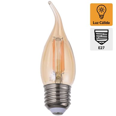 Ampolleta LED filamentos E27 4W luz clida