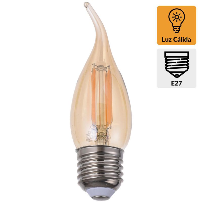 DAIRU - Ampolleta Led Filamentos 4 W E27 360 lm Luz Cálida