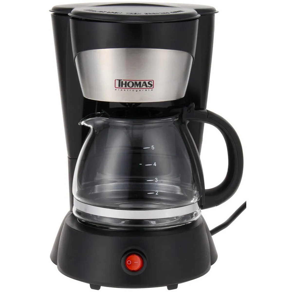 THOMAS - Cafetera Eléctrica 750 ml 800 W Negro