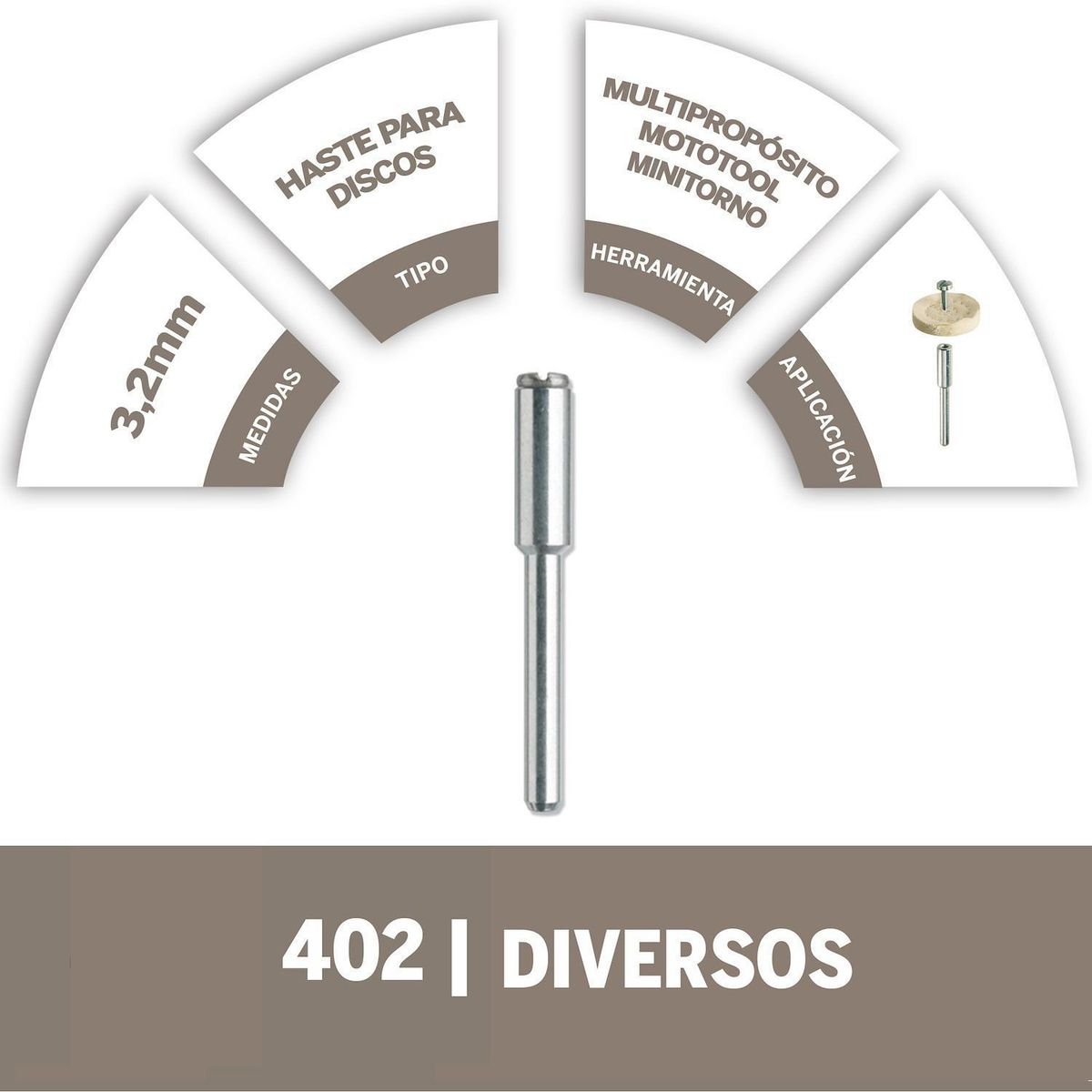 DREMEL - Vástago Discos De Lijar Y Cortar