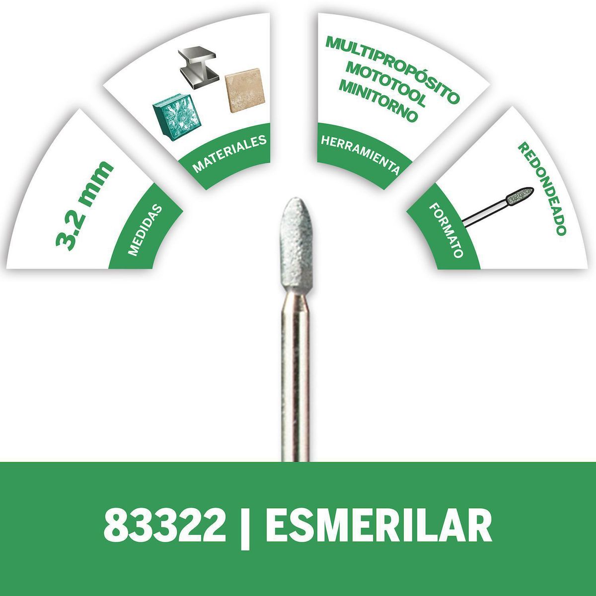 DREMEL - Piedra cónica 1/8 pulgadas