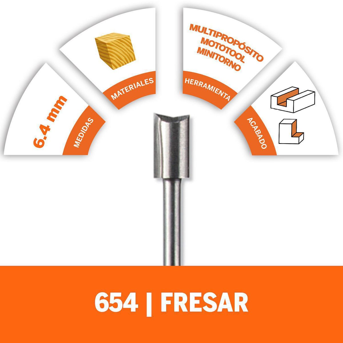 DREMEL - Fresa recta 1/4 pulgadas