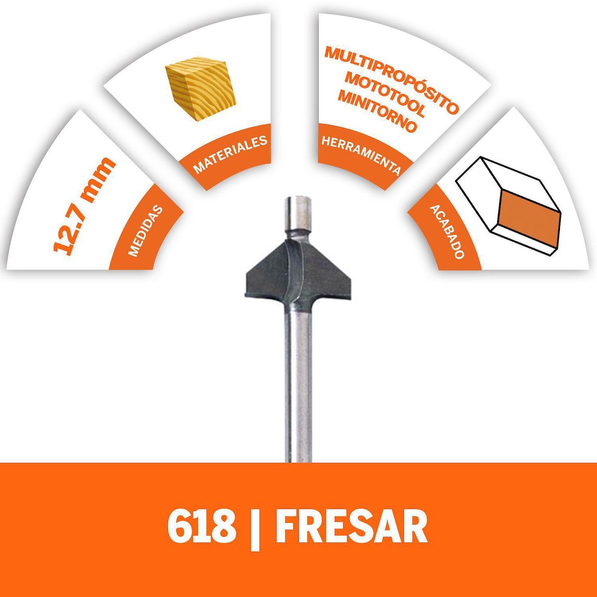 DREMEL - Fresa bicel a 45º de ½