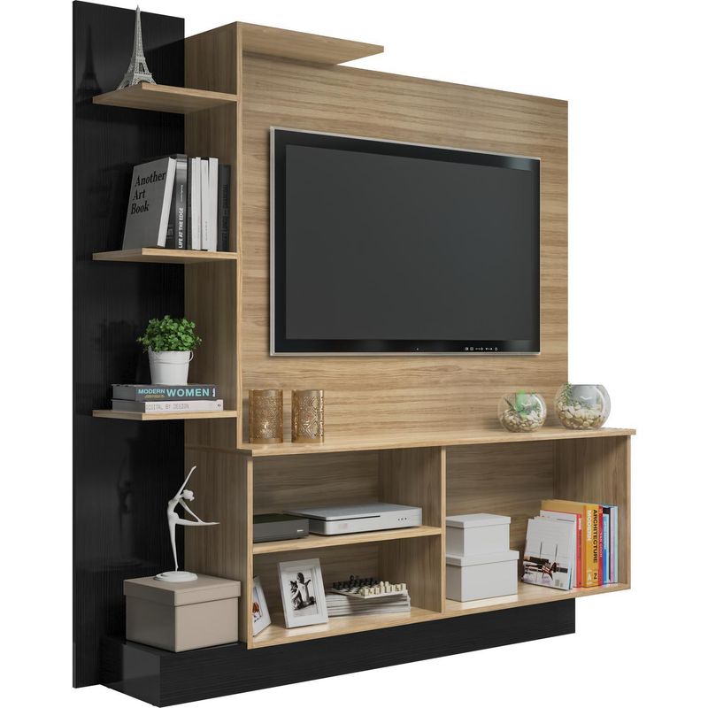 HOME GREEN - Rack de TV 60 " 165,5x32,5x164 Negro / Café