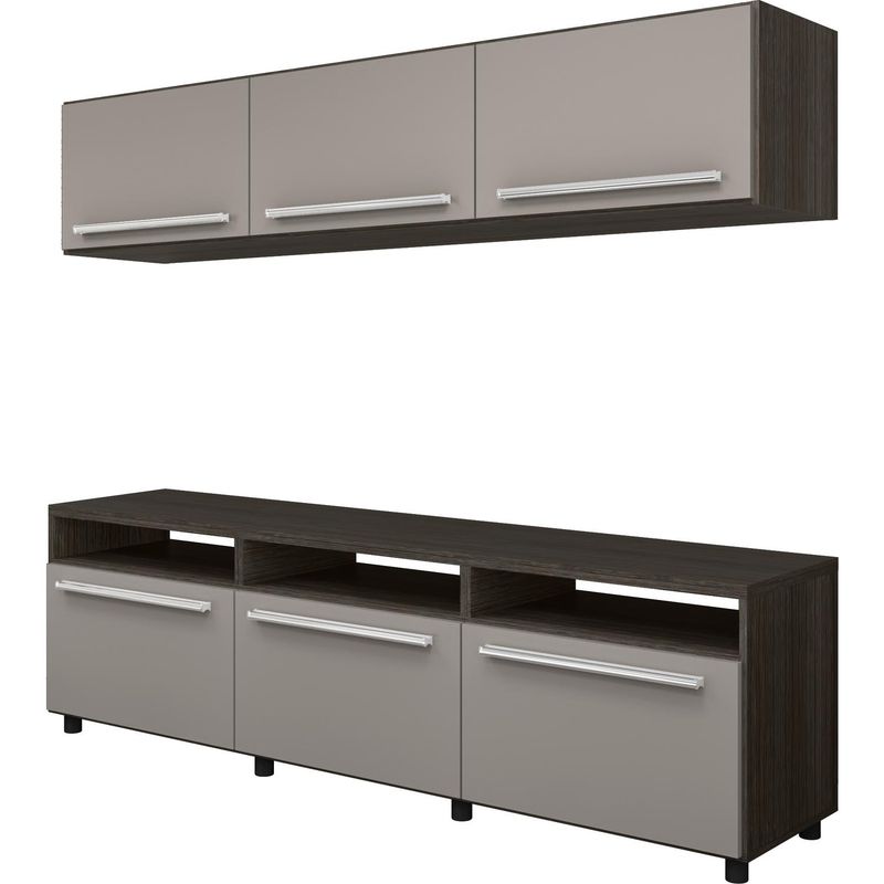 HOME GREEN - Rack de TV + Repisa 40x180x180 cm Café/Gris