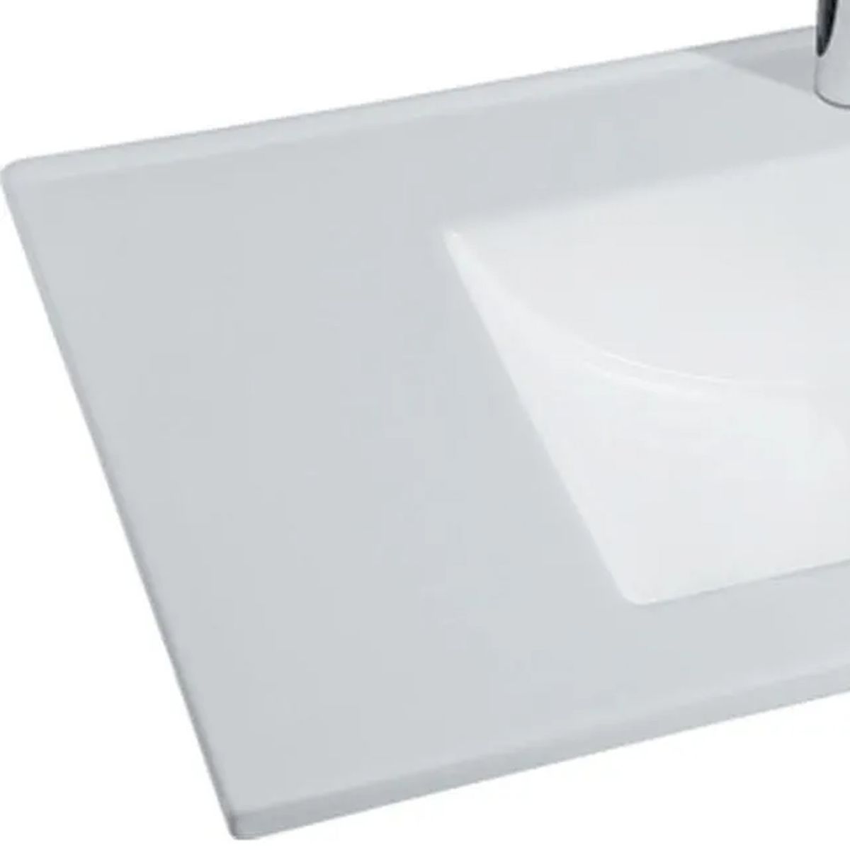 TEBISA - Lavamanos Forma Cuadrada Loza 60x18x46 cm Blanco