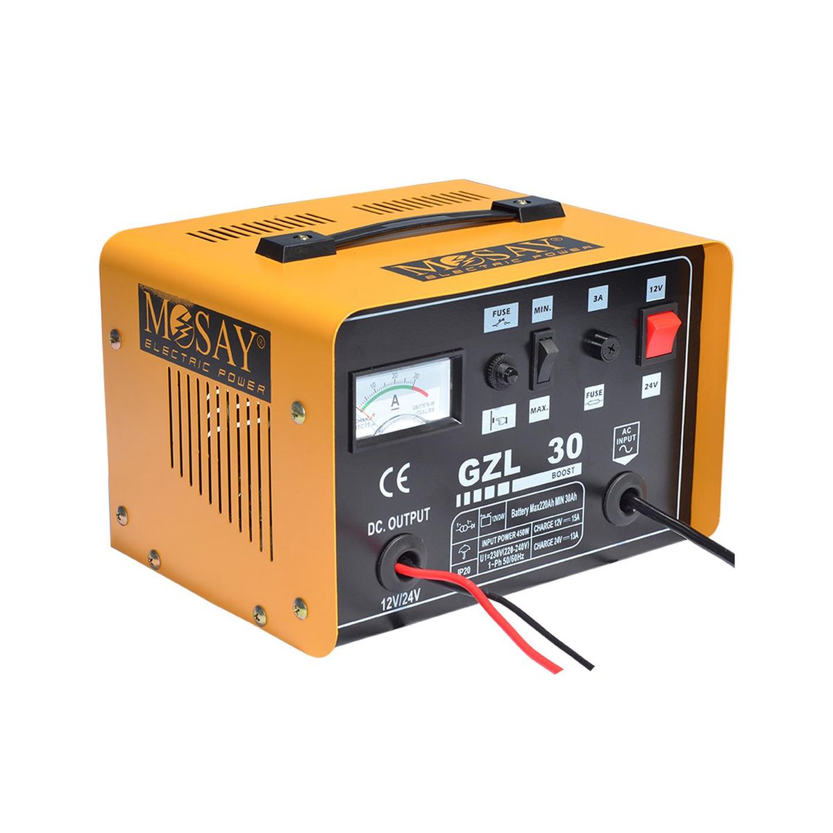 MOSAY - Cargador de batería 12/24V 30 A