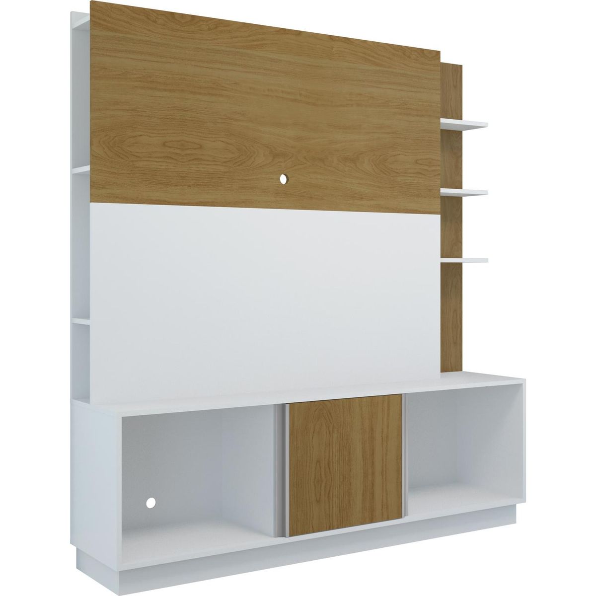 HOME GREEN - Centro de entretenimiento 60 " 160x36,3x173 Blanco y natural