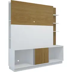 HOME GREEN - Centro de entretenimiento 60 " 160x36,3x173 Blanco y natural