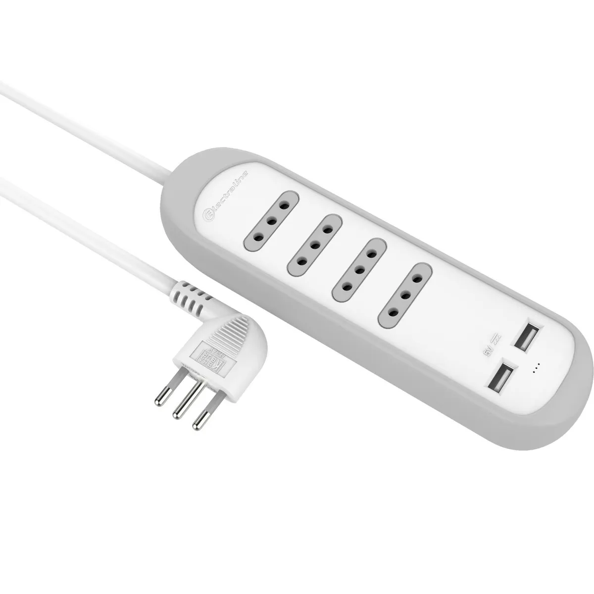 HALUX - Alargador 2 USB 4 Toma(s) 3 m Blanco