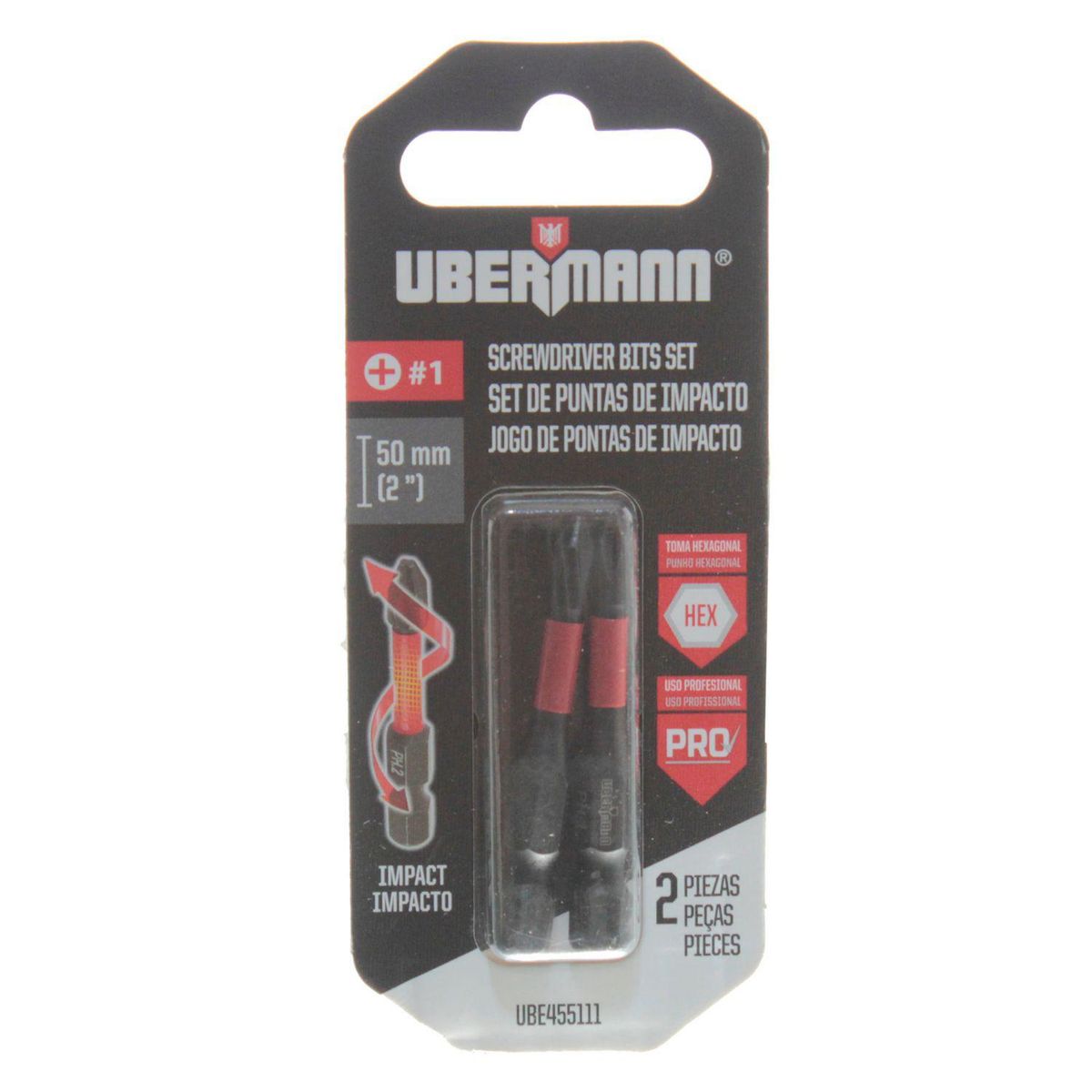 UBERMANN - Set de puntas impacto #1x2" 2P