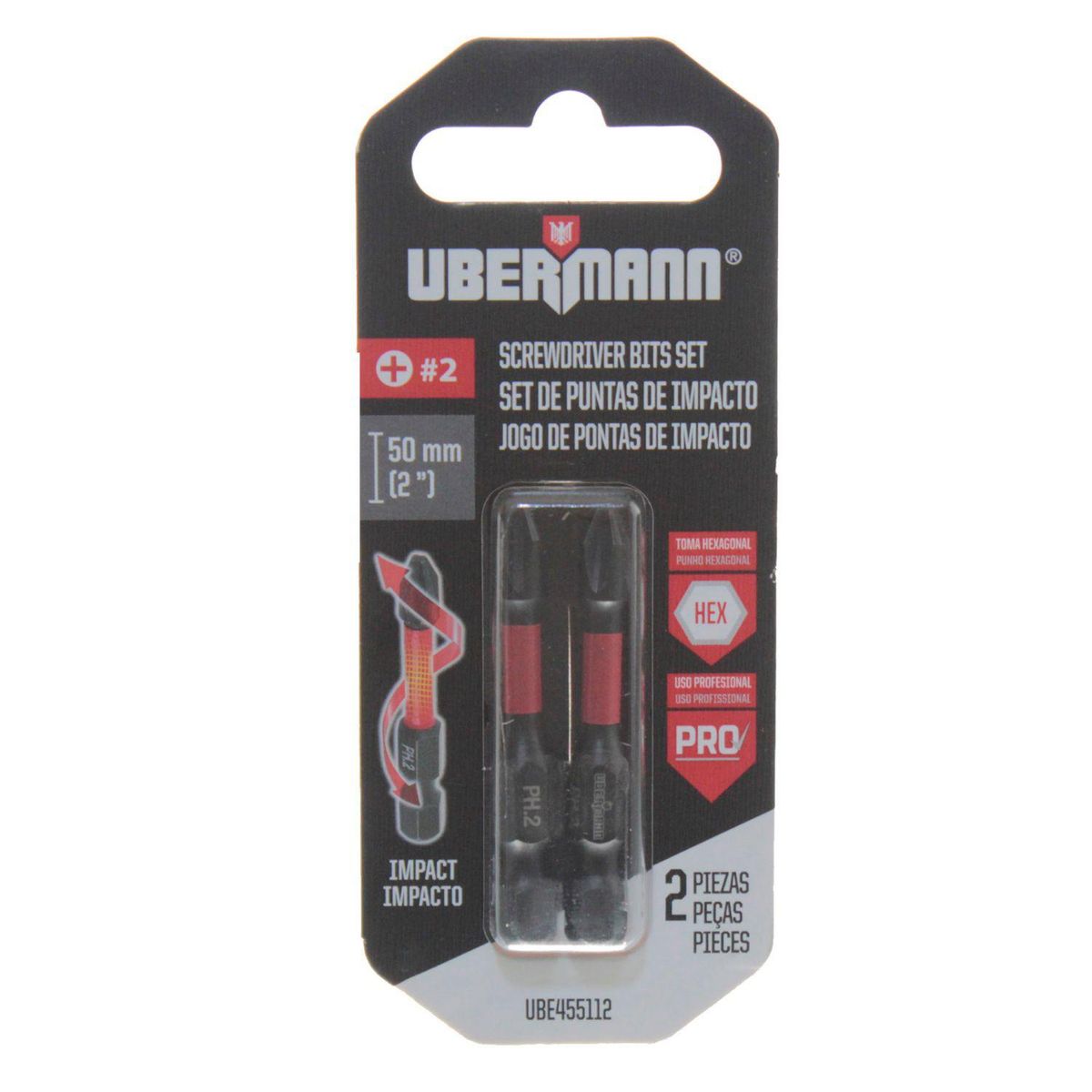 UBERMANN - Set de puntas imapcto #2x2" 2P