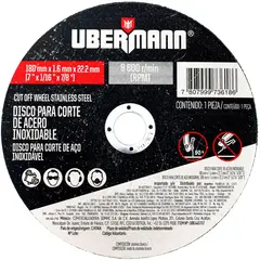 UBERMANN - Disco corte acero inoxidable 7"x1/16"