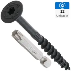 SIMPSON STRONG - Tornillo Tirafondo Cabeza Torx Madera 3.5 " 10 mm 12 Unidades