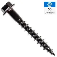 SIMPSON STRONG - Tornillo Tirafondo Cabeza Hexagonal Madera 1.5 " 10 mm 50 Unidades