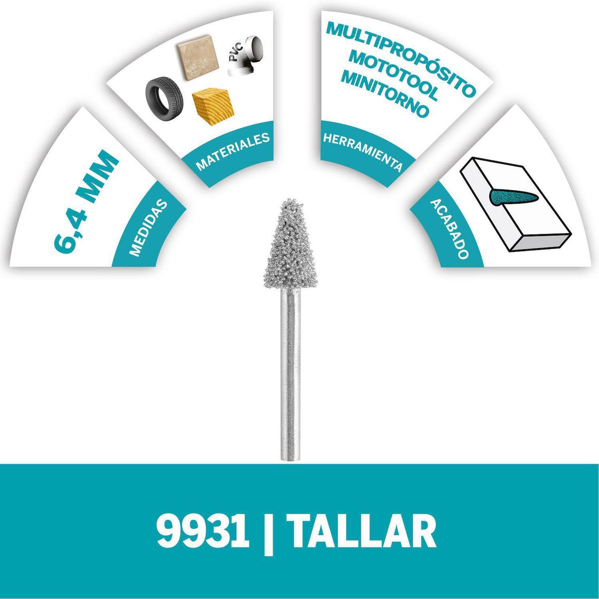 DREMEL - Punta abrasiva cónica 5/16"