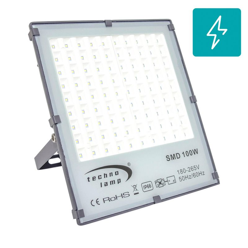 TECHNOLAMP - Proyector de área led 100w 5000k 10000lm ip66 ik10 dl