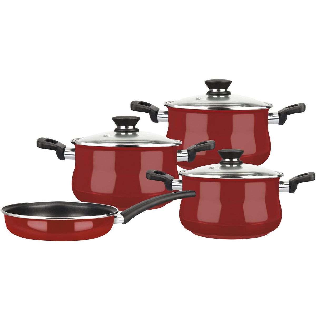 MAGEFESA - Batería de Cocina 7 Piezas Aluminio Rubi Rojo