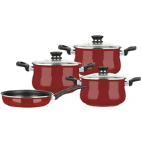 Batería de Cocina 7 Piezas Aluminio Rubi Rojo