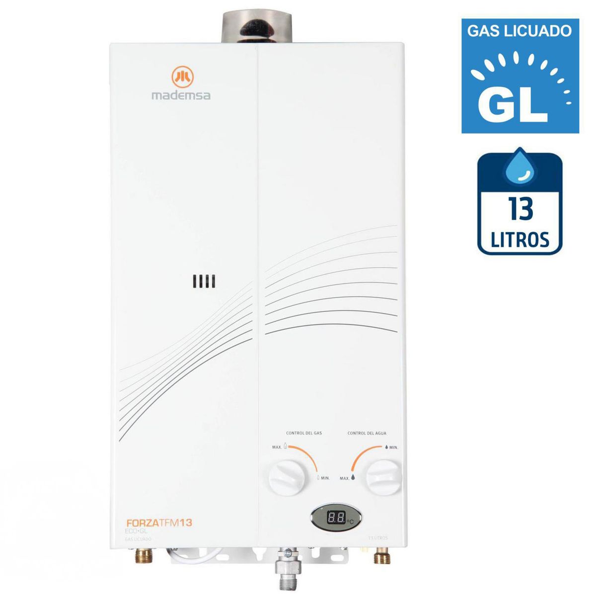 MADEMSA - Calefont Gas Licuado 13 Litros Tiro Forzado 