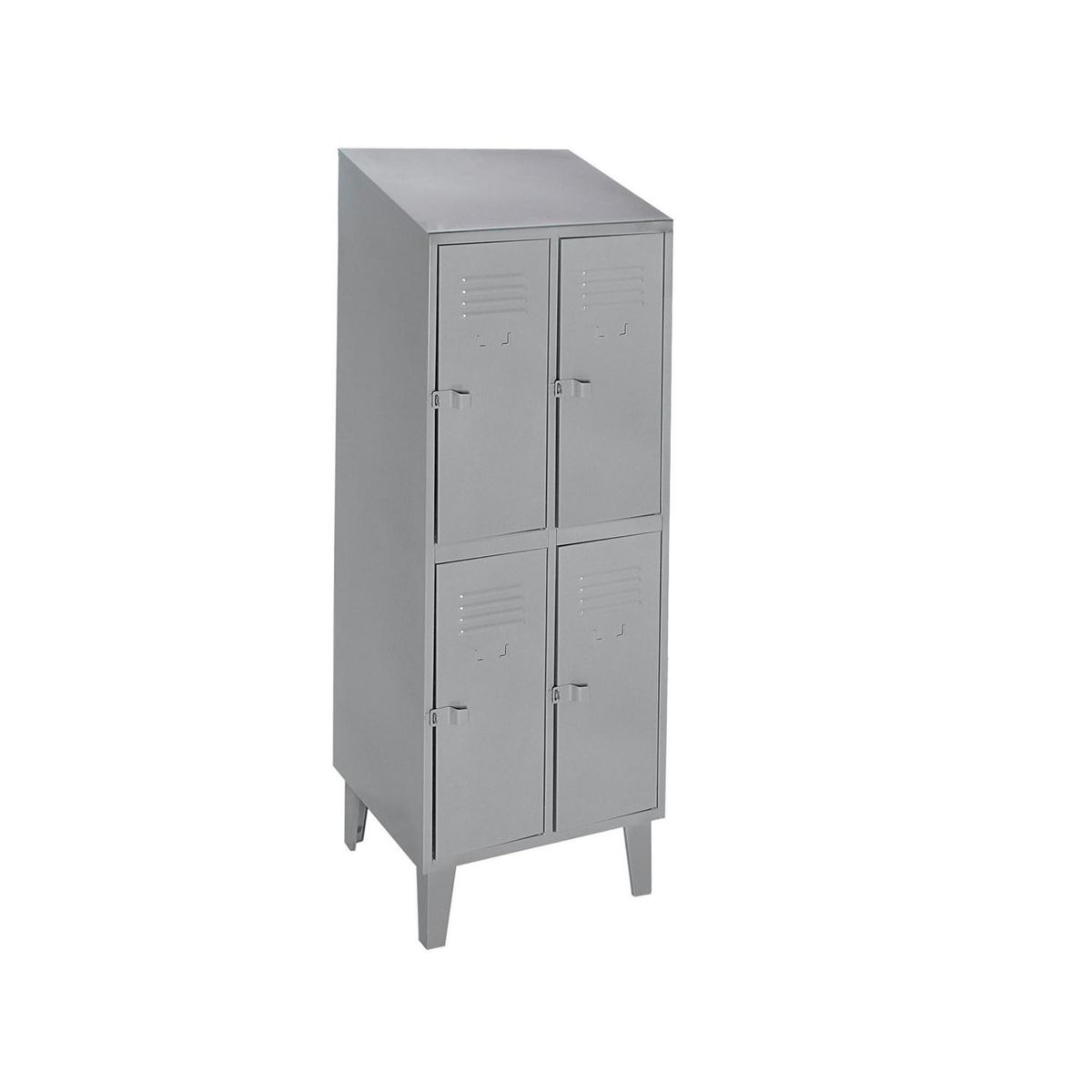 MOVILOCKERS - Locker Techo Inclinado 2 Cuerpos 4 Puerta(s) 57x190x50 cm Gris