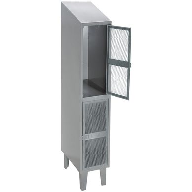 Lockers puerta malla y techo inclinado 1 cuerpo 2 puertas