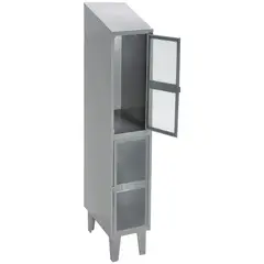 MOVILOCKERS - Locker Puerta Malla y Techo Inclinado 1 Cuerpo 2 Puerta(s) 31x190x50 cm Gris