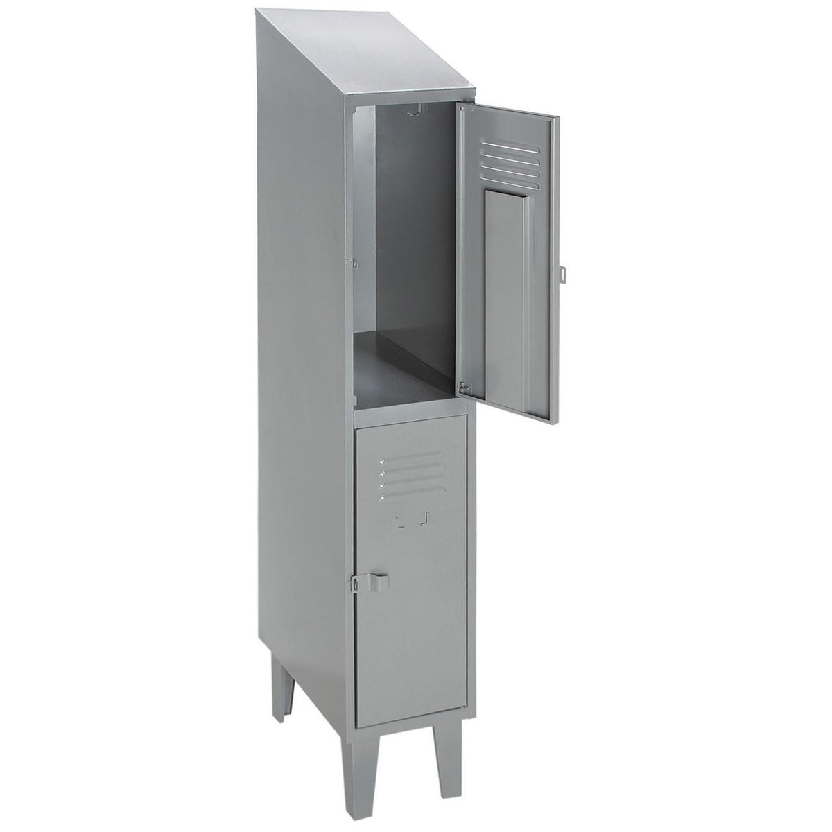 MOVILOCKERS - Locker Techo Inclinado 1 Cuerpo 2 Puerta(s) 31x190x50 cm Gris