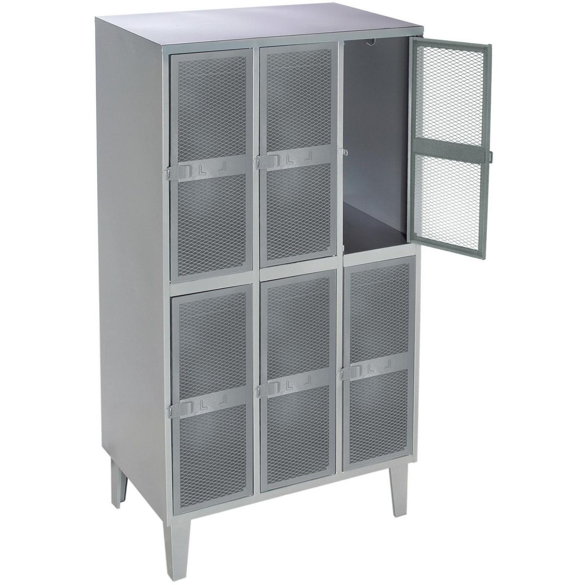 MOVILOCKERS - Locker Puerta Malla 3 Cuerpos 6 Puerta(s) 83x170x50 cm Gris