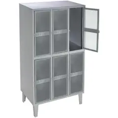 MOVILOCKERS - Locker Puerta Malla 3 Cuerpos 6 Puerta(s) 83x170x50 cm Gris