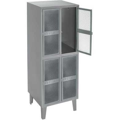 Lockers puerta malla 2 cuerpos 4 puertas