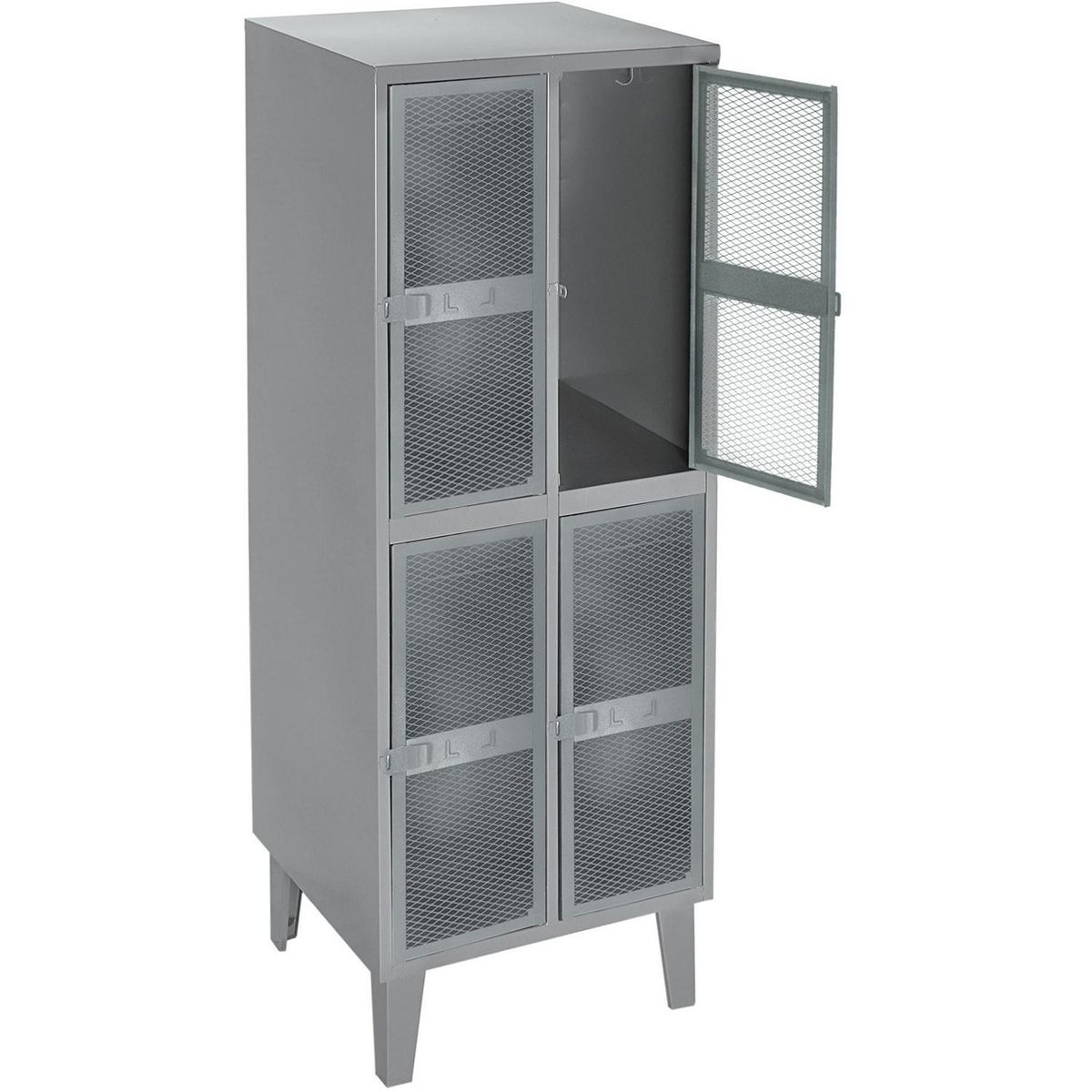 MOVILOCKERS - Locker Puerta Malla 2 Cuerpos 4 Puerta(s) 57x170x50 cm Gris