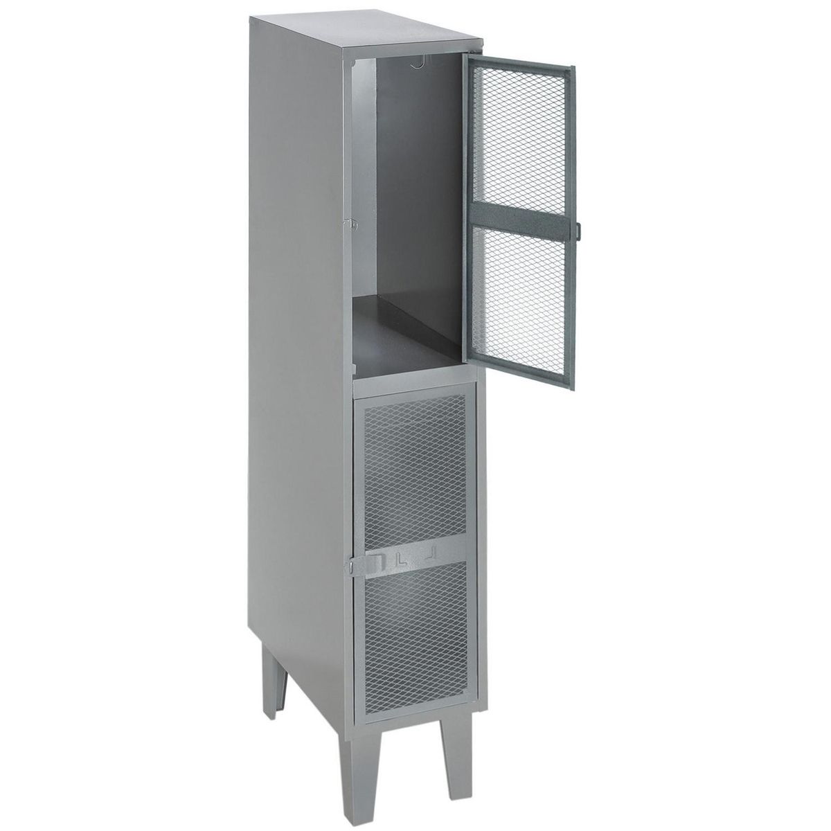 MOVILOCKERS - Locker Puerta Malla 1 Cuerpo 2 Puerta(s) 31x170x50 cm Gris