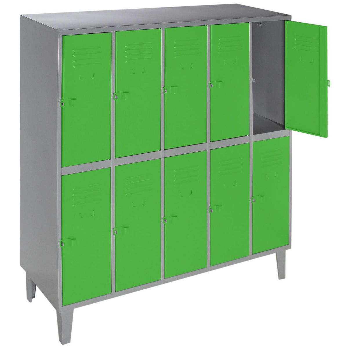 MOVILOCKERS - Locker 5 Cuerpos 10 Puerta(s) 137x170x50 cm Gris/Verde