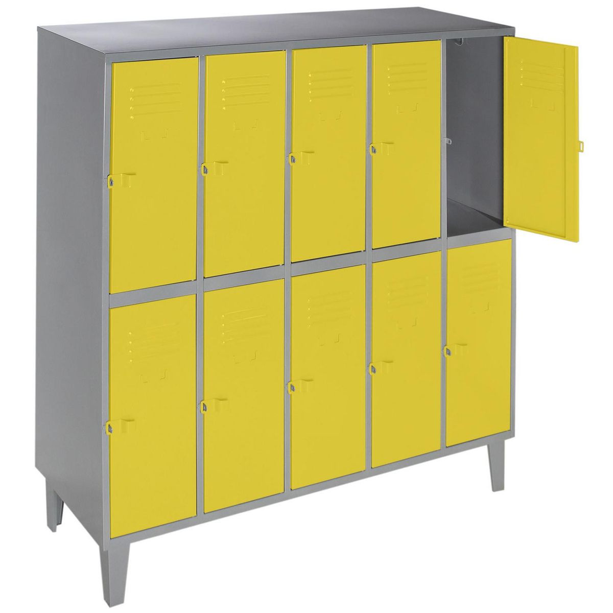 MOVILOCKERS - Locker 5 Cuerpos 10 Puerta(s) 137x170x50 cm Gris/Amarillo