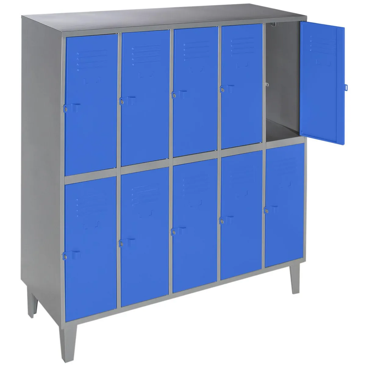 MOVILOCKERS - Locker 5 Cuerpos 10 Puerta(s) 137x170x50 cm Gris/Azul