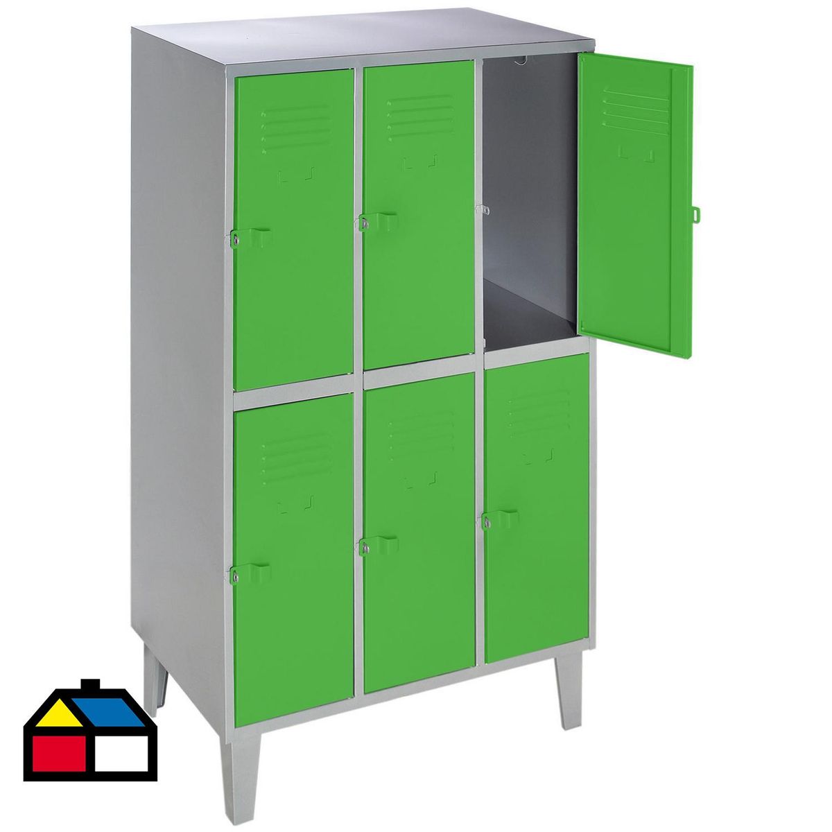 MOVILOCKERS - Locker 3 Cuerpos 6 Puerta(s) 83x170x50 cm Gris/Verde