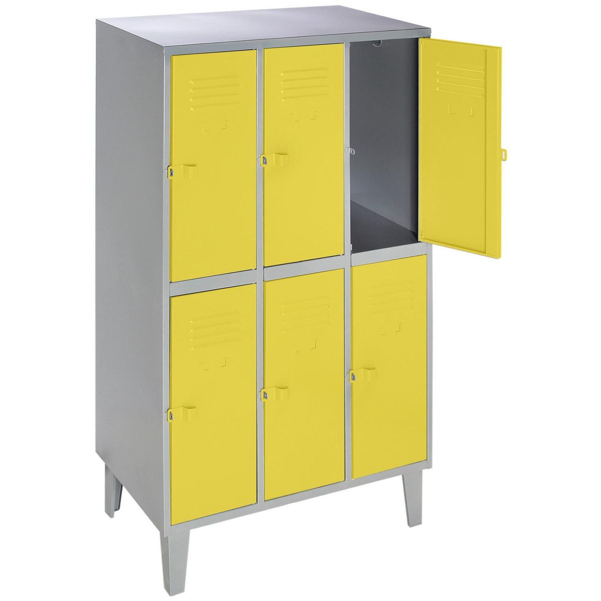 MOVILOCKERS - Locker 3 Cuerpos 6 Puerta(s) 83x170x50 cm Gris/Amarillo