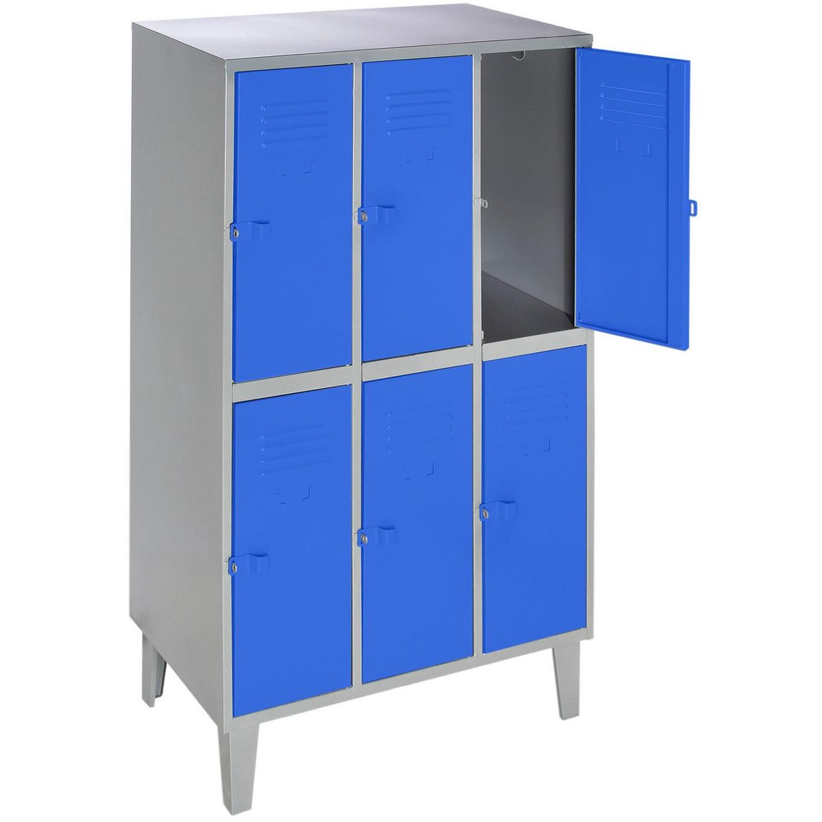 MOVILOCKERS - Locker 3 Cuerpos 6 Puerta(s) 83x170x50 cm Gris/Azul