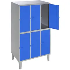 MOVILOCKERS - Locker 3 Cuerpos 6 Puerta(s) 83x170x50 cm Gris/Azul
