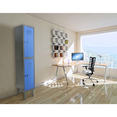 Imagen 2 del producto Locker 1 Cuerpo 2 Puerta(s) 31x170x50 cm Gris/Azul